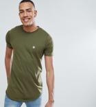 Le Breve Tall Raw Edge Longline T-shirt - Green