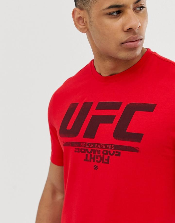 Reebok Ufc Logo T-shirt In Red