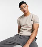 South Beach Man Polyester T-shirt In Stone-neutral