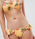Peek & Beau Floral Frill Bikini Bottom - Yellow