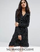 Daisy Street Tall All Over Star Print Skater Tea Dress - Multi