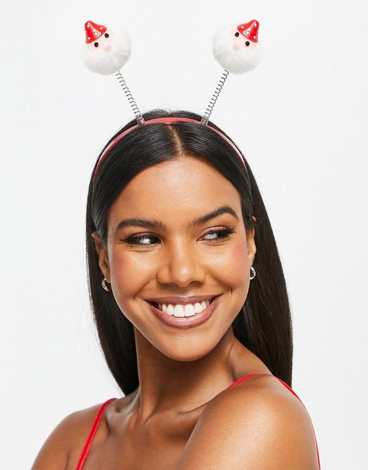 Asos Design Christmas Headband With Mushroom Santa Boppers-multi