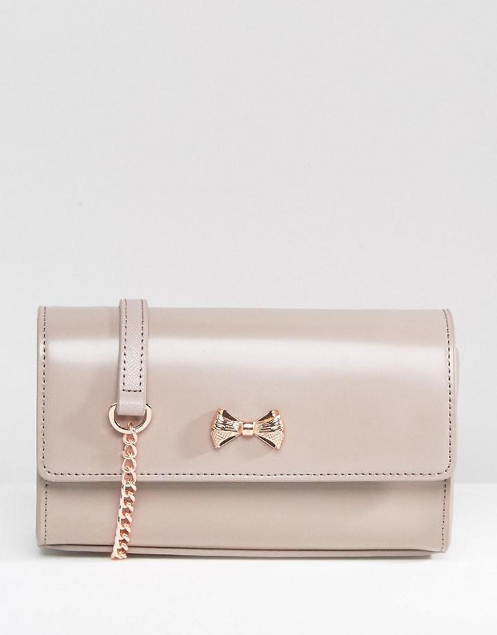Ted Baker Leather Simple Cross Body Bag In Pale Purple - Purple