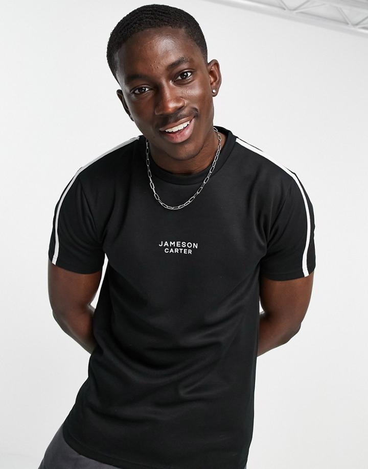 Jameson Carter Dalston Center Logo T-shirt In Black
