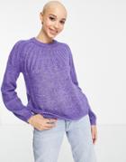 Jdy High Neck Sweater In Bright Purple