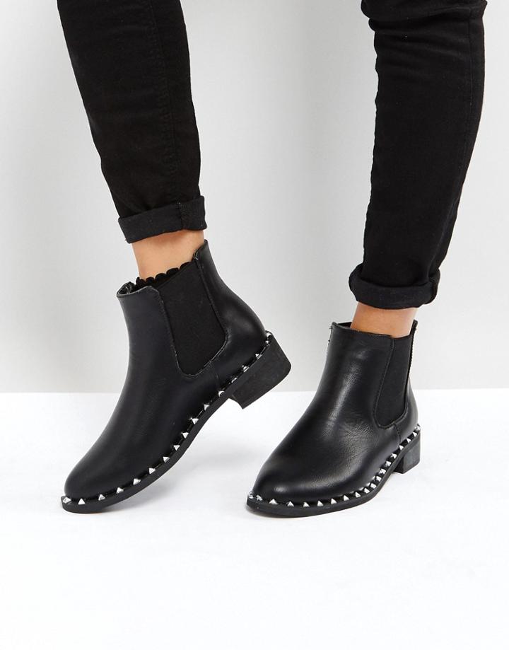 Park Lane Stud Rand Boot - Black