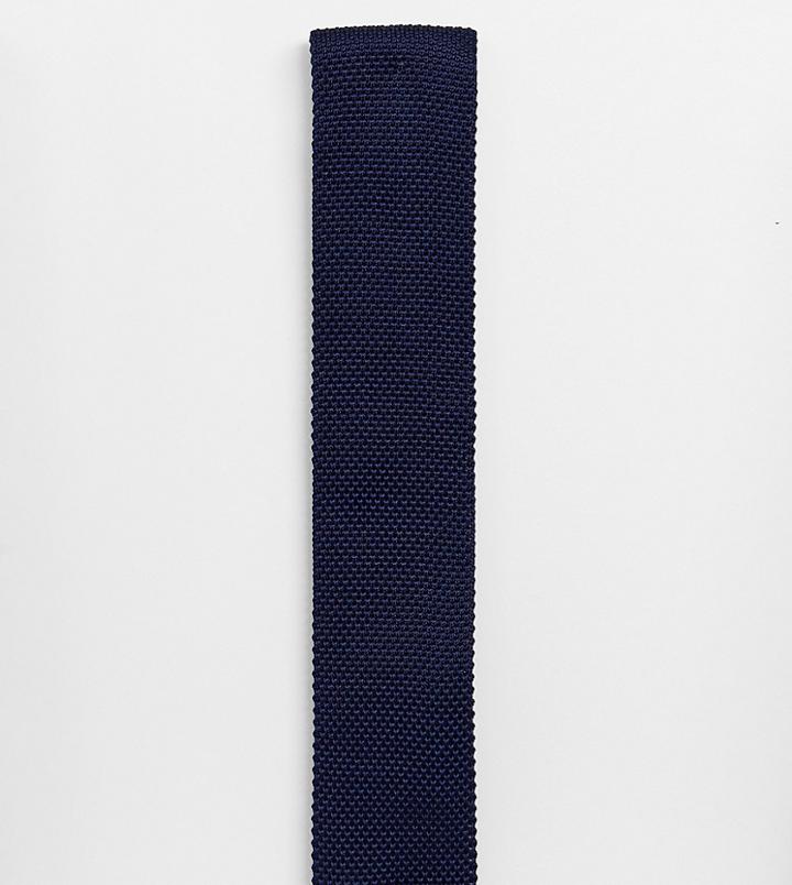 Noak Knitted Tie In Navy - Navy