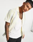 Dickies Grove City Stripe Short Sleeve Shirt In Mellow Green