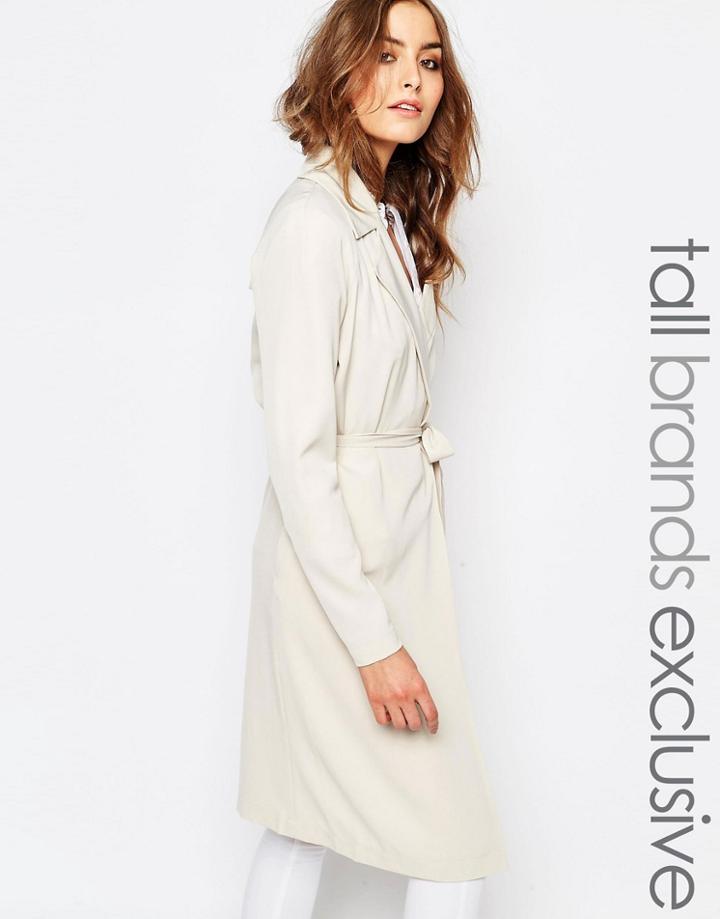 Noisy May Tall Lightweight Trench Coat - Cream