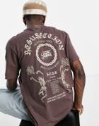 Sixth June Resurrection Back Print T-shirt In Brown
