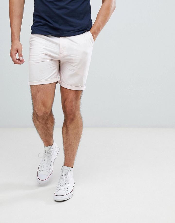 Brave Soul Cotton Oxford Slim Fit Short - Pink