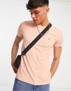Tommy Hilfiger Icon Logo Slim Fit T-shirt In Pink