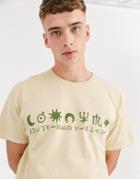 Reclaimed Vintage Oversized T-shirt With Sun And Moon On Overdye Washed Stone