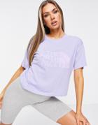 The North Face Half Dome Cropped T-shirt In Black-purple