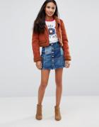 Pepe Jeans Jagger Patchwork Denim Mini Skirt - Blue