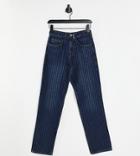 Collusion Unisex 90s Straight Leg Jeans With Laser Pin Stripe-blues