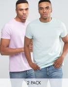 Asos 2 Pack T-shirt With Crew Neck - Multi