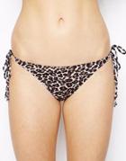Motel 90s Leopard Print Longline Bikini Bottom - 90s Leopard