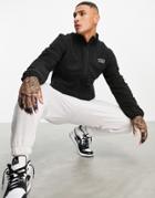 Jack & Jones Originals Fleece Zip Through Jacket With Panel Detail In Black