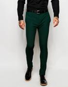Asos Super Skinny Suit Pants In Green - Green