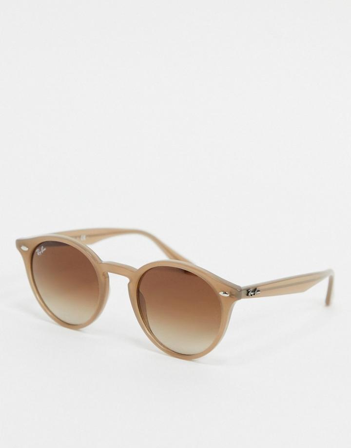 Ray-ban Round Sunglasses In Beige Orb2180-green