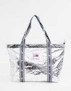 Tommy Jeans Logo Tape Tote Bag - Silver