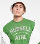 Russell Athletic Crew Neck Long Sleeve T-shirt In Green