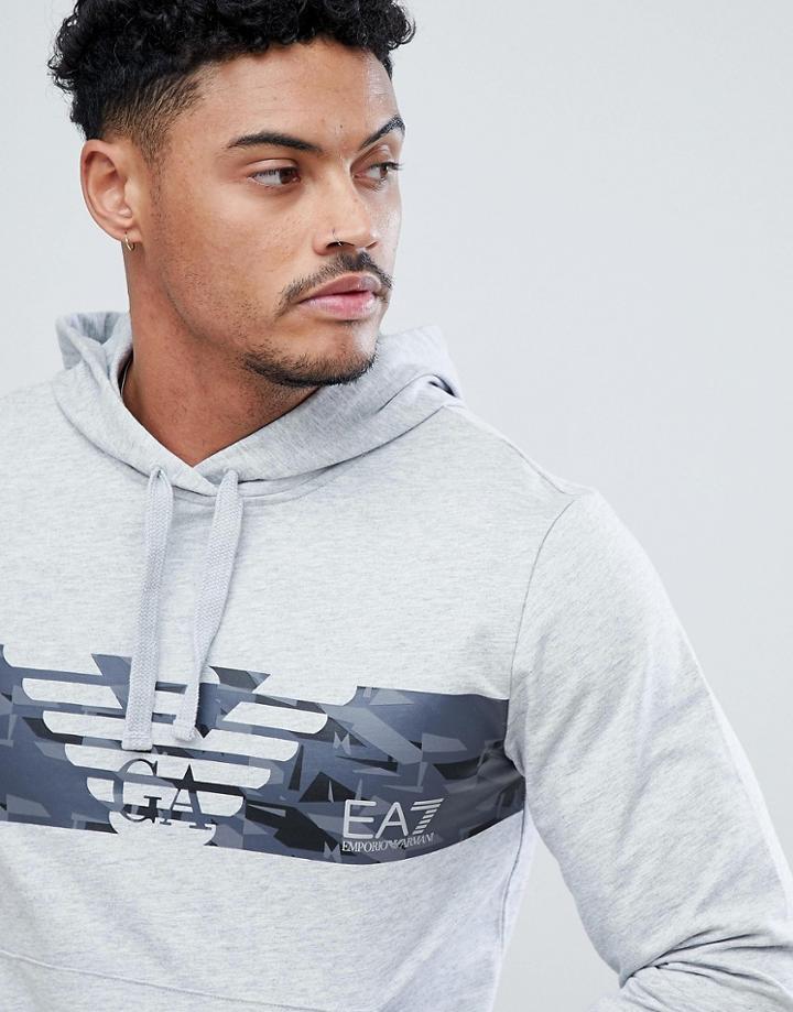 Ea7 Overhead Graphic Hooded Sweat In Gray - Gray