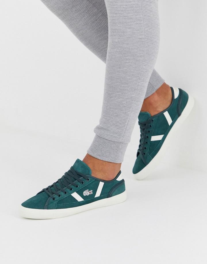 Lacoste Sideline Sneakers In Dark Green Suede