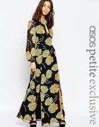 Asos Petite Maxi Dress In Floral Print With Keyhole Detail - Multi