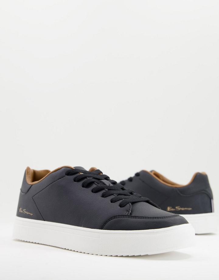 Ben Sherman Minimal Lace Up Sneakers In Black