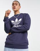 Adidas Originals Adicolor Large Logo Sweatshirt In Shadow Navy