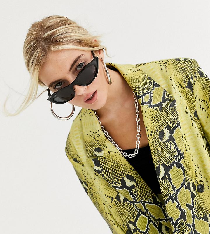 Collusion Unisex Oversized Pu Blazer In Snake