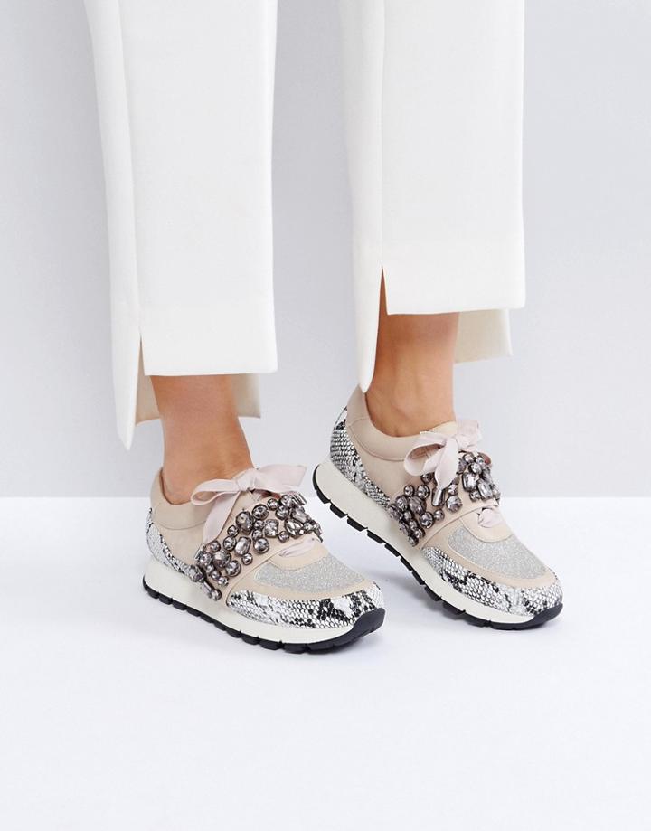 Kg By Kurt Geiger Lovely Embellised Sneakers - Beige
