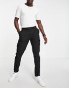 Asos Design Skinny Smart Pant With Cargo Pocket In Black