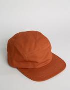 Asos 5 Panel Cap In Rust - Brown
