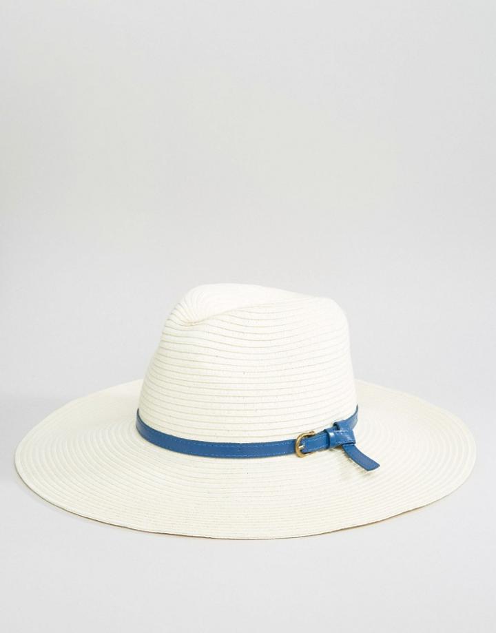 Reclaimed Vintage Straw Fedora In White - White