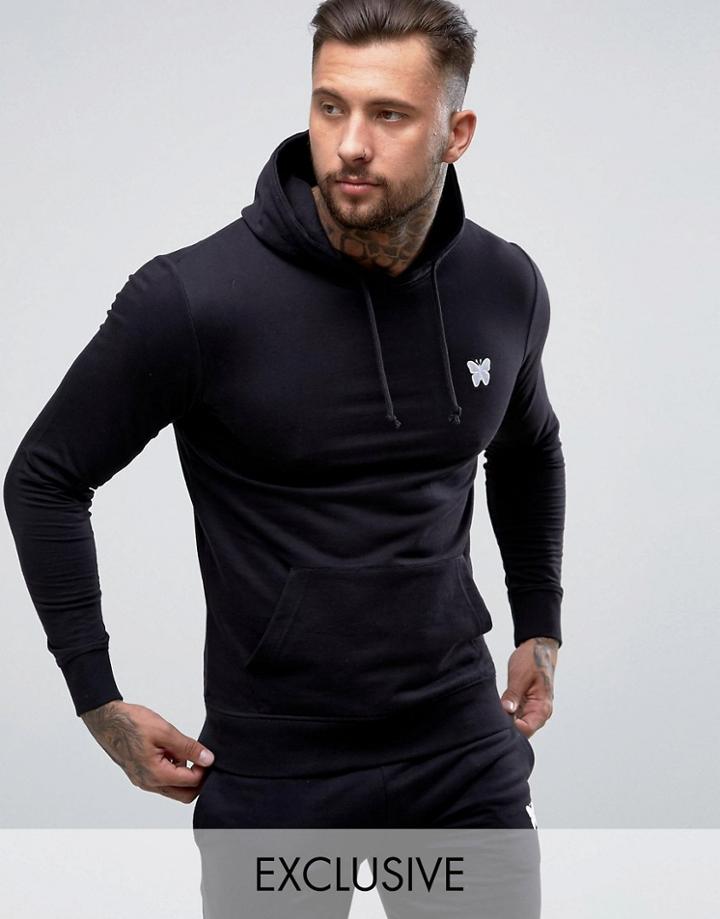 Good For Nothing Hoodie In Black With Chest Logo - Black