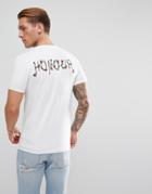 Asos Muscle T-shirt In White With Honor Rose Back Print - White