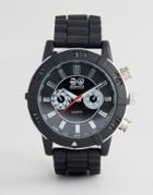 Crosshatch Black Watch With Imitation Inner Dials - Black