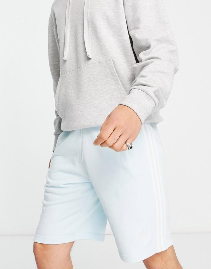 Adidas Originals Adicolor Three Stripe Shorts In Almost Blue