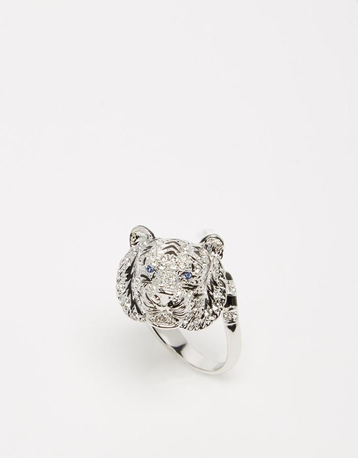 Bill Skinner White Tiger Sparkle Ring - Silver
