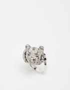 Bill Skinner White Tiger Sparkle Ring - Silver