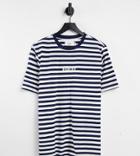 Parlez Ladsun Heavy Striped T-shirt In Navy Exclusive At Asos