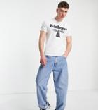 Barbour Beacon Large Logo T-shirt In White - Exclusive To Asos