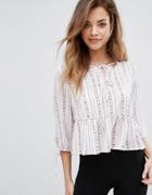 Prettylittlething Printed Blouse - White