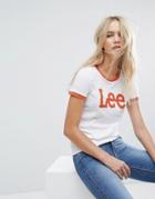 Lee Logo Ringer T Shirt - Orange