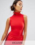 Ellesse Top With Roll Neck And Logo - Red