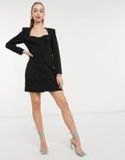 & Other Stories Tailored Button Down Mini Dress In Black