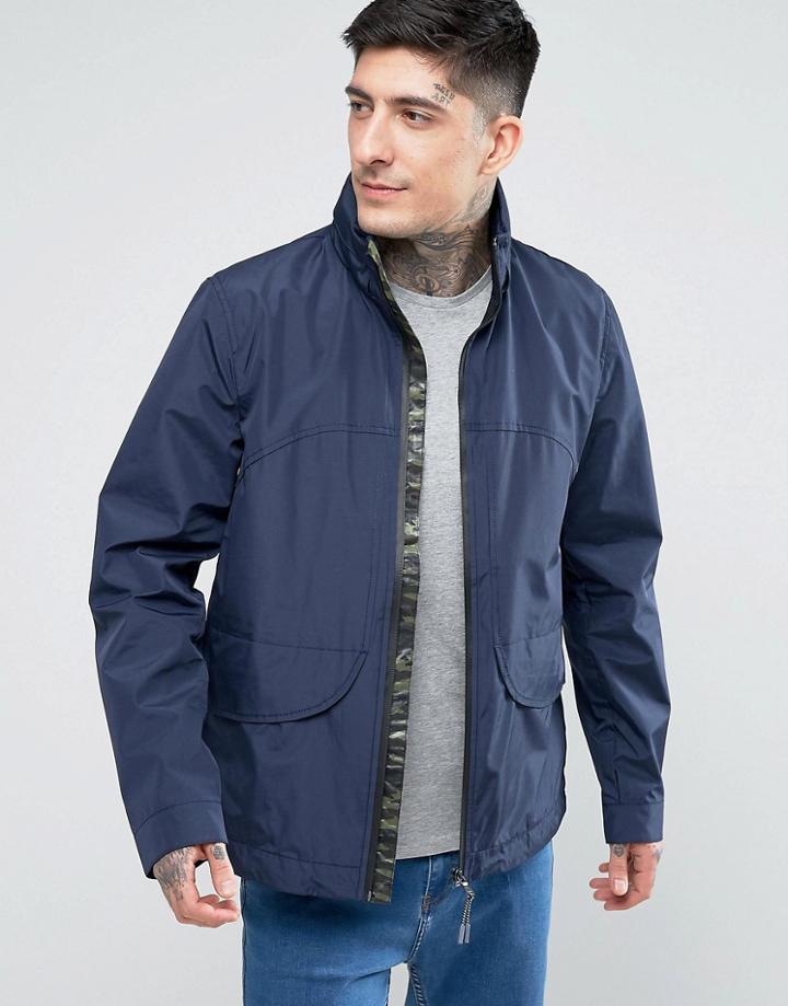 Parka London Camo Bonded Jacket - Navy
